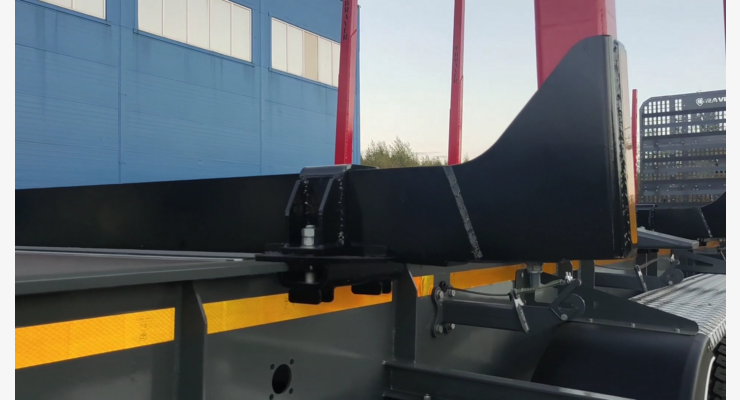 Полуприцеп-сортиментовоз BRAVER BC-330B — крепление коника на платформе